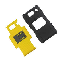 Reiko Silicon Case+Protector Cover For Droid Razr Hd Xt926 Horizontal Kickstand Yellow Black