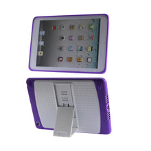 Reiko REIKO IPAD MINI/MINI 2 HYBRID HEAVY DUTY MESH CASE WITH KICKSTAND IN WHITE PURPLE