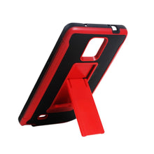 Reiko Horizontal And Vertical Kickstand Case Samsung Galaxy Note4 N910V-N910P-N910T-N910R4 Black Red