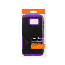 Reiko Silicon Case+Protector Cover Samsung Galaxy S6 Purple Black Sm-G920T/P/A/V/R With Slim Horizontal Kickstand