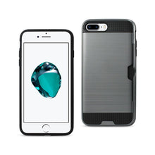 Reiko REIKO IPHONE 7 PLUS SLIM ARMOR HYBRID CASE WITH CARD HOLDER IN GRAY