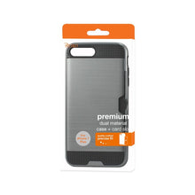 Reiko REIKO IPHONE 7 PLUS SLIM ARMOR HYBRID CASE WITH CARD HOLDER IN GRAY