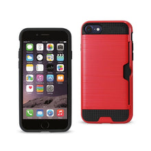 Reiko REIKO IPHONE 7 SLIM ARMOR HYBRID CASE WITH CARD HOLDER IN RED