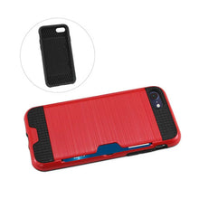 Reiko REIKO IPHONE 7 SLIM ARMOR HYBRID CASE WITH CARD HOLDER IN RED