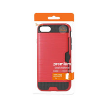 Reiko REIKO IPHONE 7 SLIM ARMOR HYBRID CASE WITH CARD HOLDER IN RED