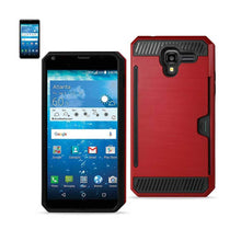 Reiko REIKO KYOCERA HYDRO VIEW SLIM ARMOR HYBRID CASE WITH CARD HOLDER IN RED