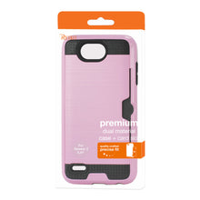Reiko REIKO LG X POWER 2 SLIM ARMOR HYBRID CASE WITH CARD HOLDER IN PINK