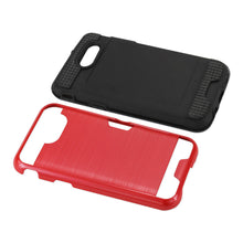 Reiko REIKO 2017 SAMSUNG GALAXY J3 EMERGE SLIM ARMOR HYBRID CASE WITH CARD HOLDER IN RED