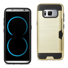 Reiko REIKO SAMSUNG GALAXY S8 SLIM ARMOR HYBRID CASE WITH CARD HOLDER IN GOLD