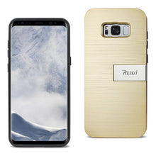 Reiko REIKO SAMSUNG GALAXY S8/ SM SLIM ARMOR HYBRID CASE WITH CARD HOLDER AND KICKSTAND IN GOLD