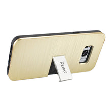 Reiko REIKO SAMSUNG GALAXY S8/ SM SLIM ARMOR HYBRID CASE WITH CARD HOLDER AND KICKSTAND IN GOLD