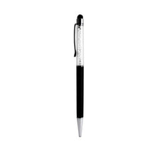 Reiko Stylus Pen With Ballpoint Pen/ Crystal And Clip Design For Universal Touchscreen Electronic Device Black