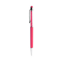 Reiko Stylus Pen With Ballpoint Pen/ Crystal And Clip Design For Universal Touchscreen Electronic Device Pink