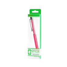 Reiko Stylus Pen With Ballpoint Pen/ Crystal And Clip Design For Universal Touchscreen Electronic Device Pink