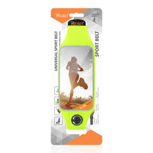 Reiko REIKO RUNNING SPORT BELT FOR IPHONE 7 PLUS/ 6S PLUS OR 5.5 INCHES DEVICE WITH TWO POCKETS AND LED IN GREEN (5.5x5.5 INCHES)