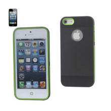 Reiko REIKO IPHONE 5/5S/SE DUAL COLOR CASE WITH RIDGES IN BLACK GREEN
