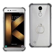 Reiko REIKO LG K20 V/ K20 PLUS TRANSPARENT AIR CUSHION PROTECTOR BUMPER CASE WITH RING HOLDER IN CLEAR BLACK