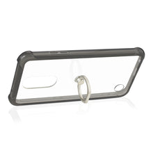 Reiko REIKO LG K20 V/ K20 PLUS TRANSPARENT AIR CUSHION PROTECTOR BUMPER CASE WITH RING HOLDER IN CLEAR BLACK