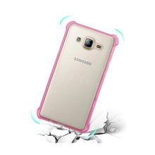 Reiko REIKO SAMSUNG GALAXY ON5/ J5 CLEAR BUMPER CASE WITH AIR CUSHION SHOCK ABSORPTION IN CLEAR HOT PINK