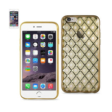 Reiko Iphone 6/6S Plus 5.5Inch Transparent Rhombus Pattern TPU Case With Shiny Bumper Gold