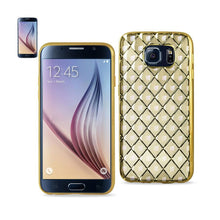 Reiko Samsung Galaxy S6 Transparent Rhombus Pattern TPU Case With Shiny Bumper Gold