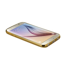 Reiko Samsung Galaxy S6 Transparent Rhombus Pattern TPU Case With Shiny Bumper Gold
