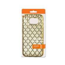 Reiko Samsung Galaxy S6 Transparent Rhombus Pattern TPU Case With Shiny Bumper Gold