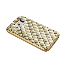 Reiko Samsung Galaxy S6 Transparent Rhombus Pattern TPU Case With Shiny Bumper Gold