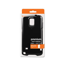 Reiko Dual Color Tpu+Pc Cover For Samsung Galaxy Note 4 N910V/ N910P/ N910T/ N910R4 Black With Side Card Holder