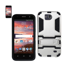 Reiko Slim Armor Case With Kickstand For ZTE Overture 2 Black Silv Black Silver