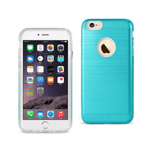 Reiko REIKO IPHONE 6 PLUS/ 6S PLUS HYBRID METAL BRUSHED TEXTURE CASE IN BLUE