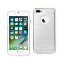 Reiko REIKO IPHONE 7 PLUS HYBRID METAL BRUSHED TEXTURE CASE IN SILVER