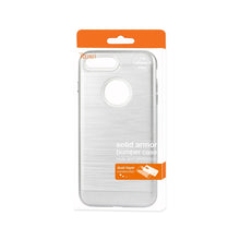 Reiko REIKO IPHONE 7 PLUS HYBRID METAL BRUSHED TEXTURE CASE IN SILVER