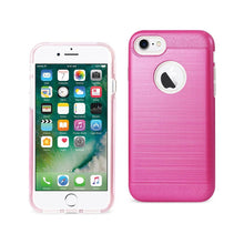 Reiko REIKO IPHONE 7 HYBRID METAL BRUSHED TEXTURE CASE IN HOT PINK