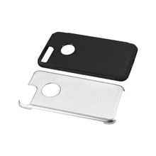 Reiko REIKO IPHONE 7 PLUS HYBRID DUAL LAYER METAL BRUSHED TEXTURE CASE IN SILVER