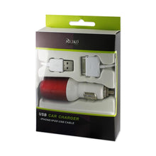 Reiko Usb Car Charger For Apple Iphone 3G/ 3Gs Ipod Nano 1A5V Red With 39Inch Usb Data Cable
