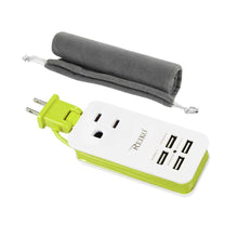 Reiko Usb Ac Wall Charger With 4 Usb-Ports 4A5V Green With Bag