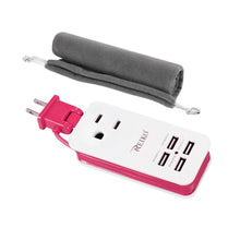 Reiko Usb Ac Wall Charger With 4 Usb-Ports 4A5V Hot Pink With Bag