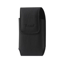 Reiko Vertical Leather Pouch XXXL Size-Black With Logo Inner Size 6.38X3.53X0.62Inch