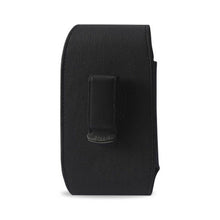 Reiko Vertical Leather Pouch XXXL Size-Black With Logo Inner Size 6.38X3.53X0.62Inch