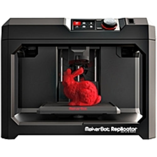 A MakerBot MP05825 Replicator Desktop 3D Printer - Fifth Generation - Firmware Version 1.7+  - 7.83 x 5.91 x 9.92 Build Size - Fused Filament Fabrication - Single Jet - 3.9 mil Layer - 68.9 mil Filament - Plastic Supported