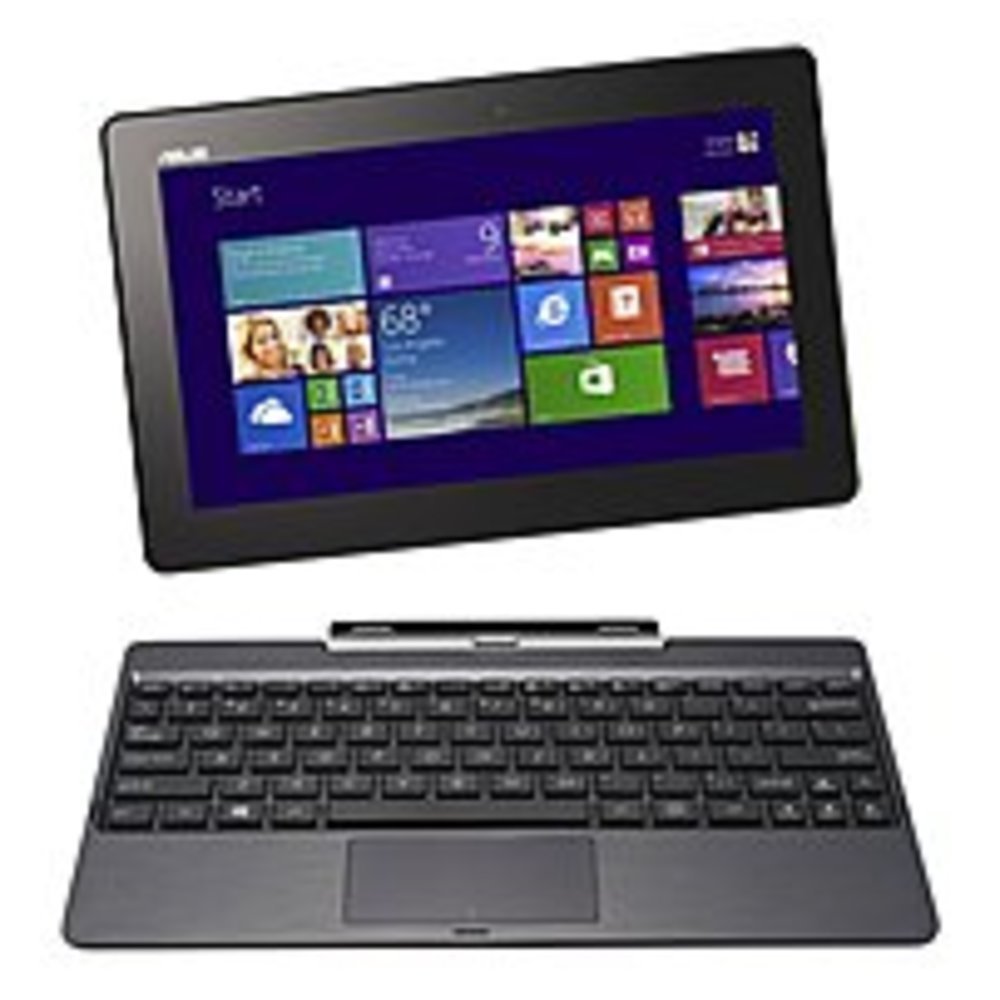 A Asus Transformer Book T100TA-C1-GR Tablet PC - Intel Atom Z3740 1.33 GHz Quad-Core Processor - 2 GB RAM - 64 GB Flash - 10.1-inch Display - Windows 8.1 - Gray